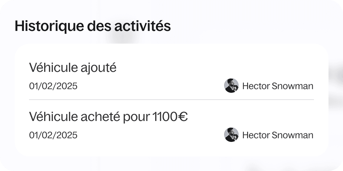 Historique des transactions